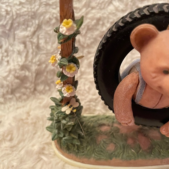 VERY RARE Bluebeary Hollow Bear on Tire Swing Figurine From 2000 by Cheri Lane - Picture 4 of 9